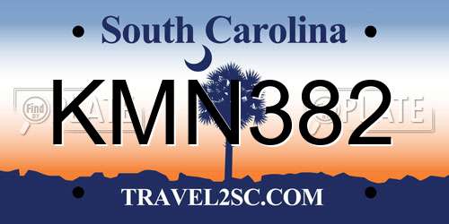 KMN382 South Carolina License Plate