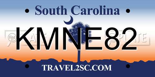 KMNE82 South Carolina License Plate