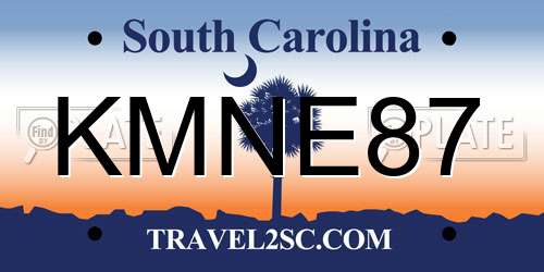 KMNE87 South Carolina License Plate
