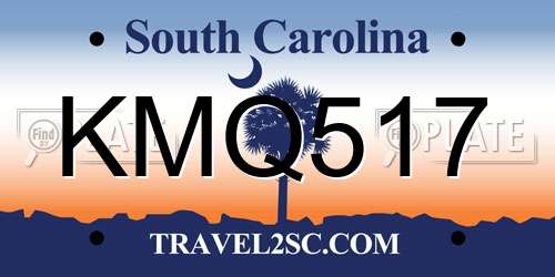 KMQ517 South Carolina License Plate