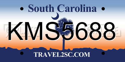 KMS5688 South Carolina License Plate