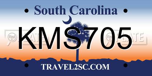 KMS705 South Carolina License Plate
