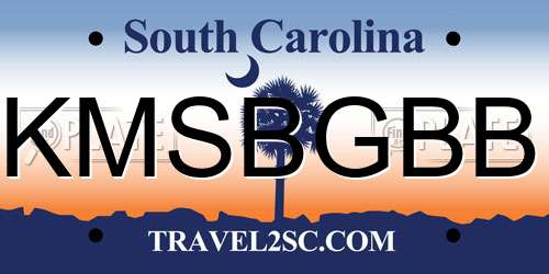KMSBGBB South Carolina License Plate