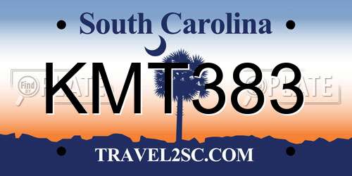 KMT383 South Carolina License Plate