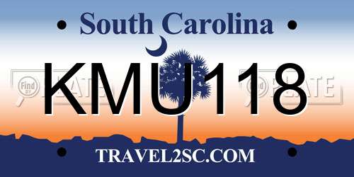 KMU118 South Carolina License Plate