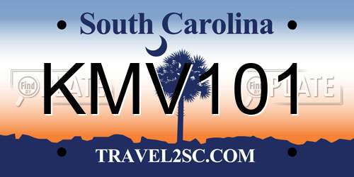 KMV101 South Carolina License Plate
