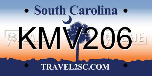 KMV206 South Carolina License Plate
