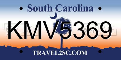 KMV5369 South Carolina License Plate