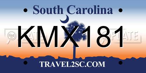KMX181 South Carolina License Plate