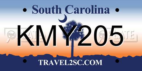 KMY205 South Carolina License Plate