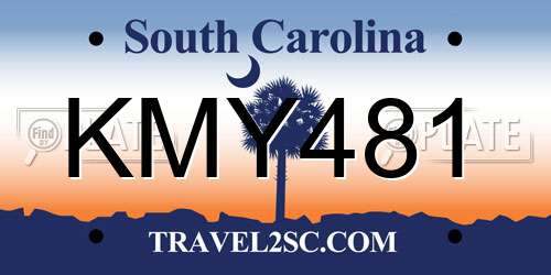 KMY481 South Carolina License Plate
