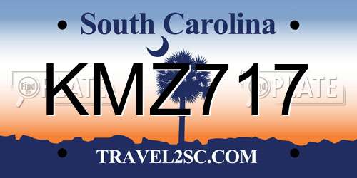 KMZ717 South Carolina License Plate