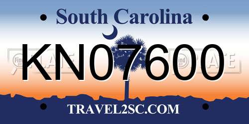 KN07600 South Carolina License Plate