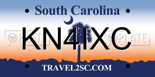 KN4IXC South Carolina License Plate