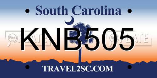 KNB505 South Carolina License Plate