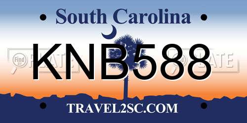 KNB588 South Carolina License Plate