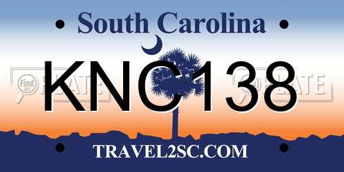 KNC138 South Carolina License Plate
