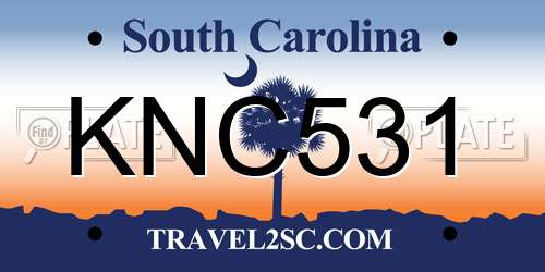 KNC531 South Carolina License Plate