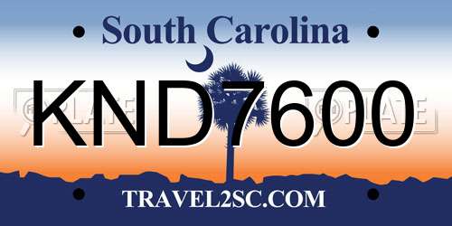 KND7600 South Carolina License Plate