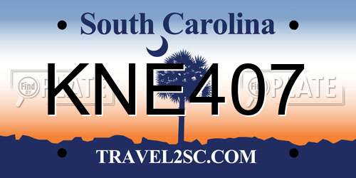 KNE407 South Carolina License Plate