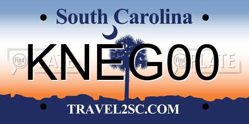 KNEG00 South Carolina License Plate