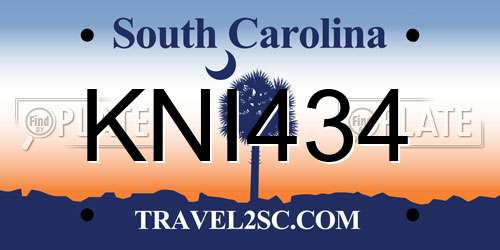 KNI434 South Carolina License Plate