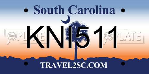 KNI511 South Carolina License Plate