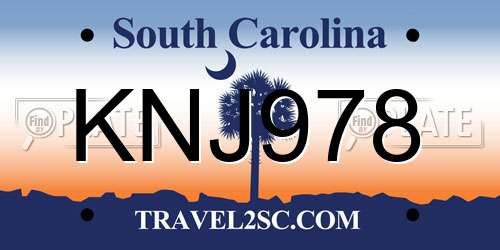 KNJ978 South Carolina License Plate