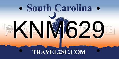 KNM629 South Carolina License Plate