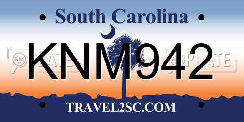 KNM942 South Carolina License Plate