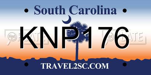 KNP176 South Carolina License Plate