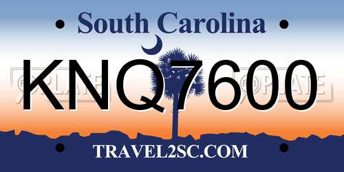 KNQ7600 South Carolina License Plate