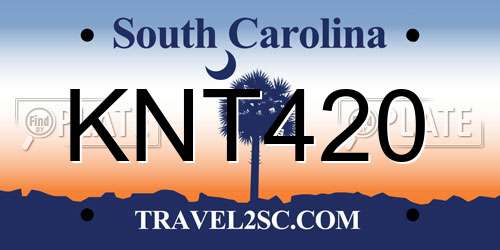 KNT420 South Carolina License Plate