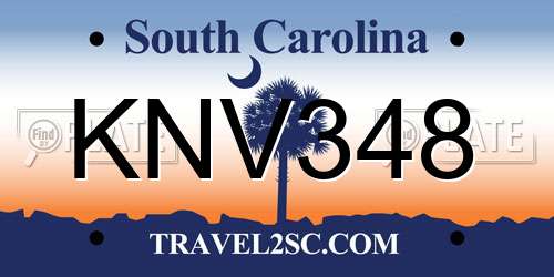 KNV348 South Carolina License Plate