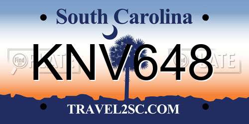 KNV648 South Carolina License Plate