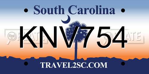 KNV754 South Carolina License Plate