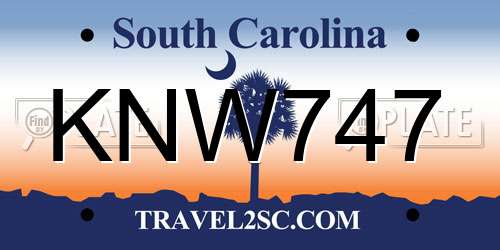 KNW747 South Carolina License Plate