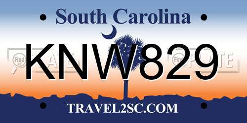 KNW829 South Carolina License Plate