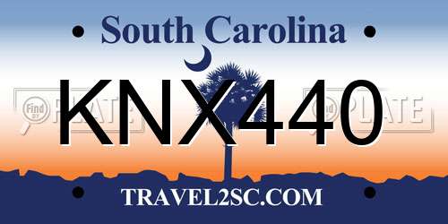 KNX440 South Carolina License Plate