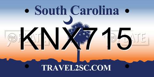 KNX715 South Carolina License Plate