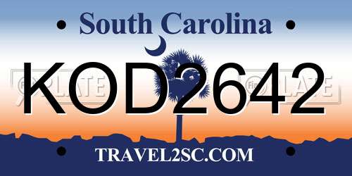 KOD2642 South Carolina License Plate