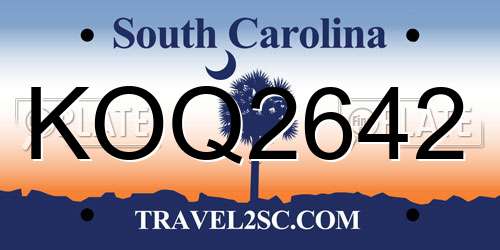 KOQ2642 South Carolina License Plate