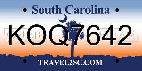 KOQ7642 South Carolina License Plate