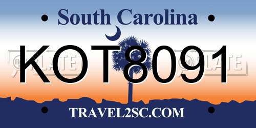 KOT8091 South Carolina License Plate