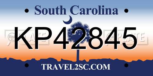 KP42845 South Carolina License Plate