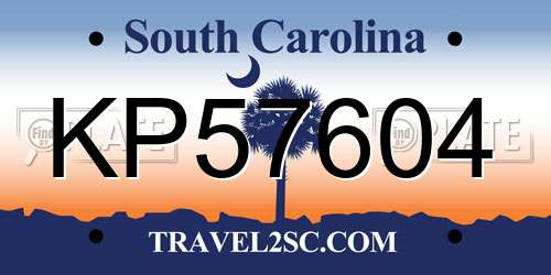 KP57604 South Carolina License Plate