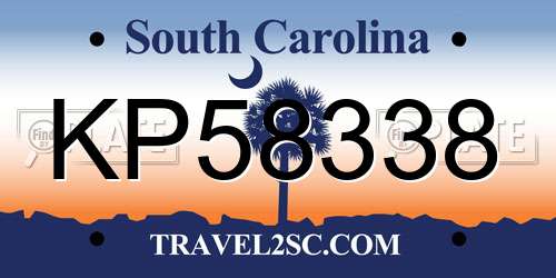 KP58338 South Carolina License Plate