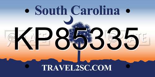 KP85335 South Carolina License Plate
