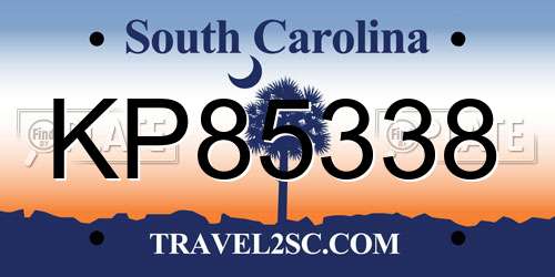 KP85338 South Carolina License Plate