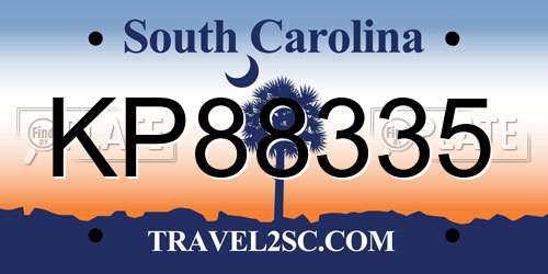 KP88335 South Carolina License Plate
